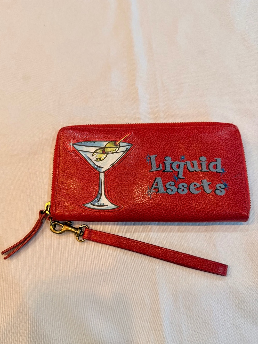 Isabella Fiore Red Leather ‘Liquid Assets’ Wristlet Wallet Clutch